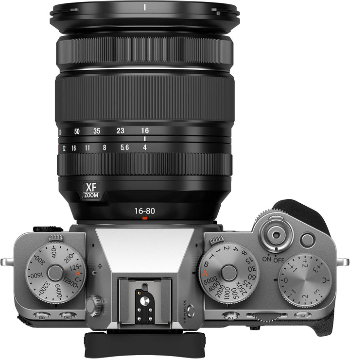 Fujifilm X-T5 Silber, FUJINON XF16-80mmF4 R OIS WR Objektiv Kit Silber XF16-80mm Kit (mit USB-C), Si