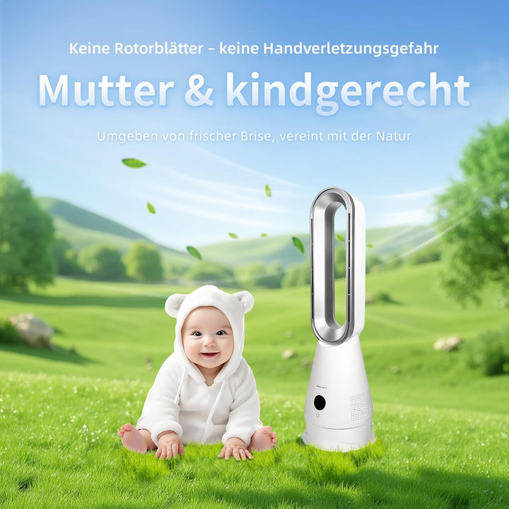 JF-500 Turmventilator mit Heizung, Kühlung, Luftreiniger, 120° Oszillation, Fernbedienung