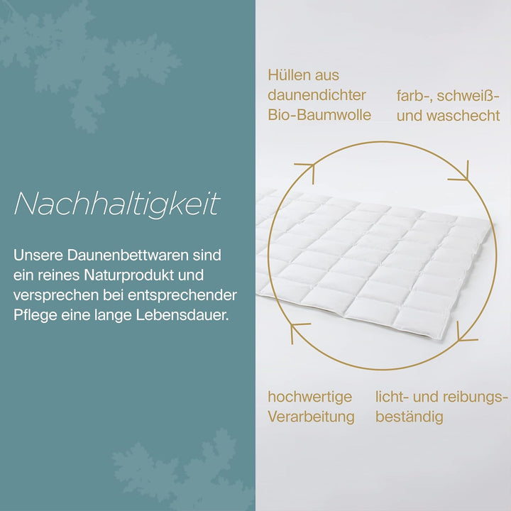 Daunenfee – Cassettendecke 200x200cm – mit Daunen & Federn – 8x8 Karos, 2cm Stege – Handarbeit Made