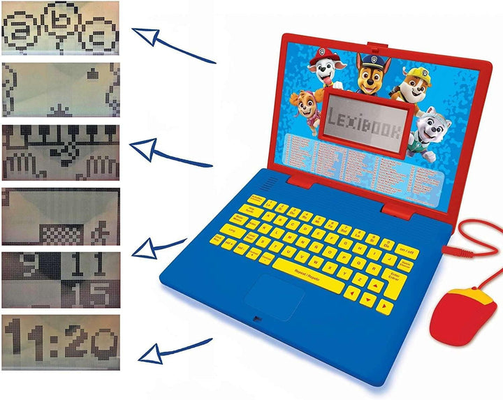 LEXIBOOK Paw Patrol-Pädagogisches und zweisprachiges Notebook Spanisch/Englisch-Spielzeug für Kinder