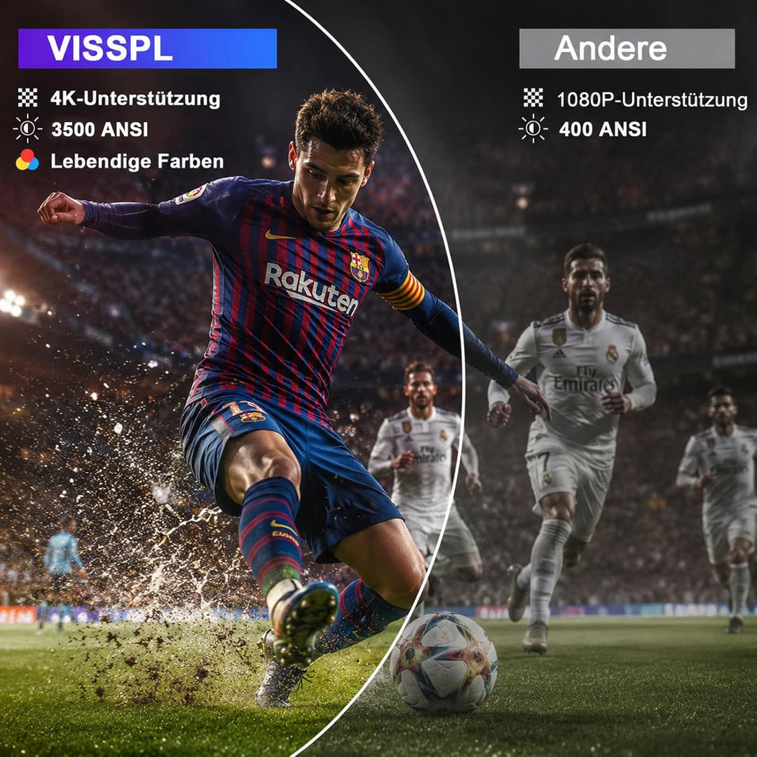 Smart Beamer 4K 【Offiziell APPs & Dolby Audio】4000 ANSI LED Video Projektor, Autofokus & Trapezkorre