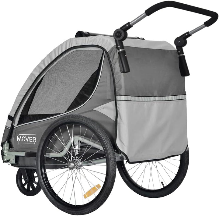 PAPILIOSHOP Mover Kinderwagen, 1 oder 2 Kinder grau, grau