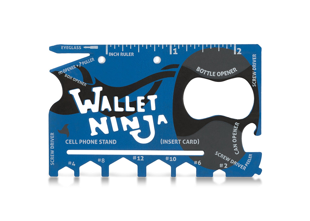 Wallet Ninja 18-in-1 Mehrzweck-Werkzeug in Kreditkartengrösse, Multitool für die Hosentasche (Soft T