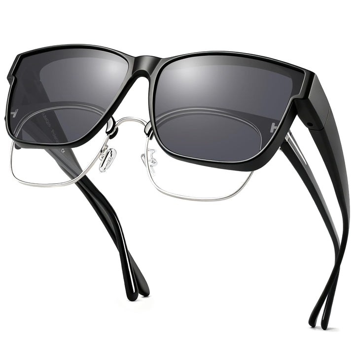URUMQI Überzieh Sonnenbrille über Normale Brille, Polarisiert Überbrille Sonnenbrille für Brillenträ