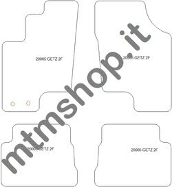 MDM fussmatten für Hyundai Getz ab 2002-2008 Passform wie Original aus Velours, Automatten mit Absat