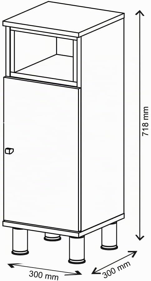 Vicco Midischrank Aquis, Weiss, 30 x 81.8 cm, zur Aufbewahrung im Badezimmer und kombinierbar mit Aq