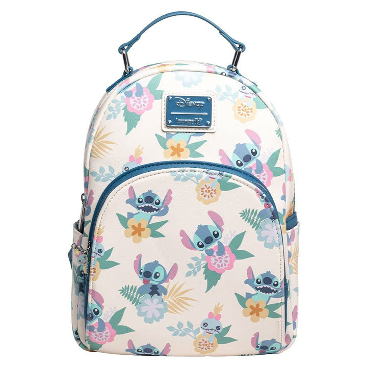 loungefly Disney Lilo & Stitch Hawaiian Flowers Stitch and Scrump AOP Double Strap Shoulder Bag Purs