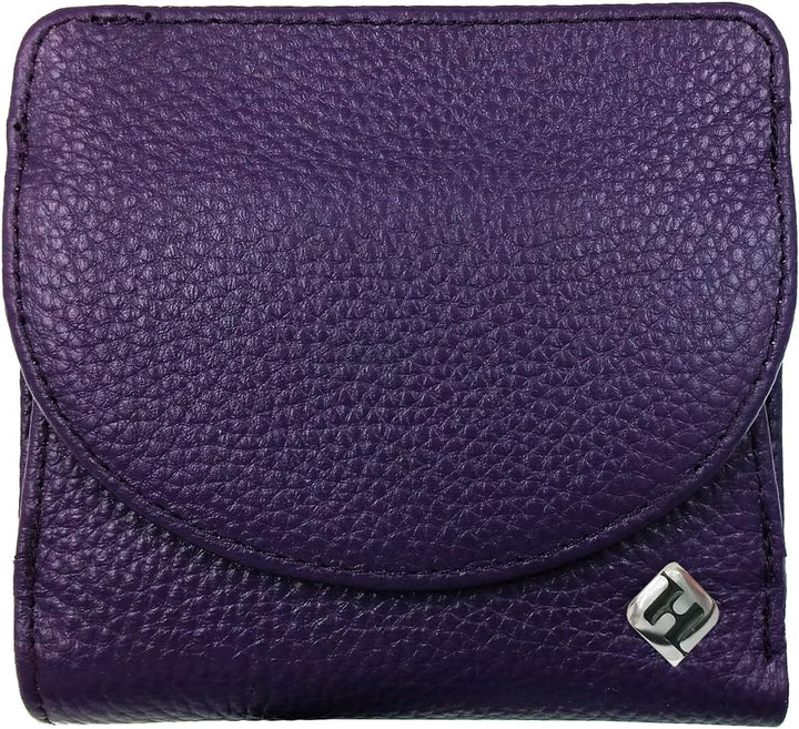 Geldbörse Damen klein viele Fächer, Reise Portemonnaie, Leder lila, RFID Blocker, Münzfach | Wiener