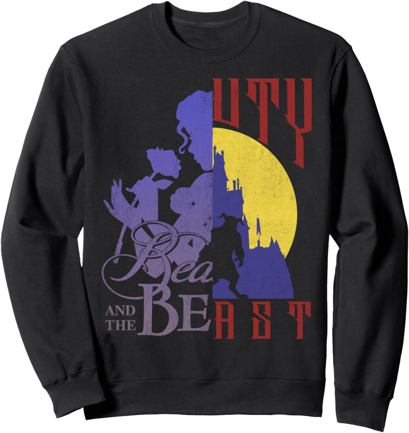 Disney Beauty And The Beast Poster Art Split Sweatshirt