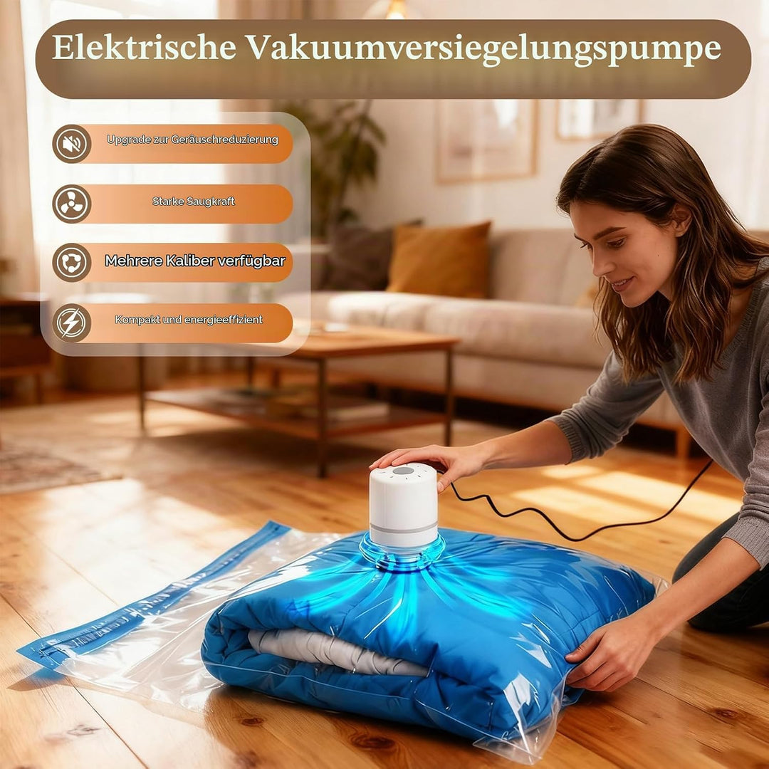 Vakuumbeutel für Kleidung mit Elektrischer Luftpumpe, 7 Stück(1x100x80cm+2x80x60cm+2x70x50cm+2x60x40