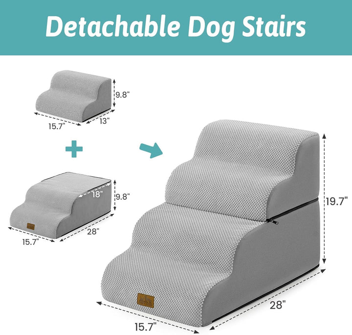 Breiter Hundetreppe für Kleine Hunde 50 cm, Hunderampe für Sofa, Hundetreppe Bett,Katzentreppe für A