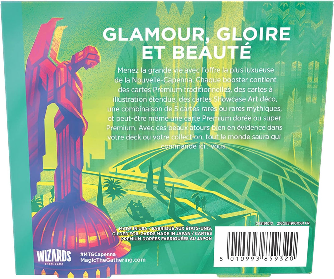 Magic The Gathering Les Strassen der New Capenna, 12 Booster und Präsentationskarte (französische Ve