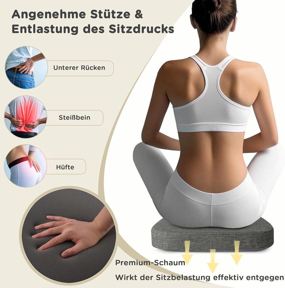 AddGrace 4er-Set Stuhlkissen für Metallstühle, 35x35 Sitzkissen mit Bändern – rutschfeste, Dicke Sit