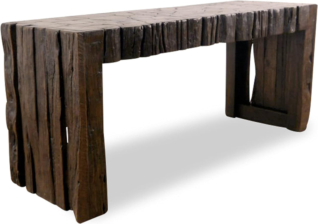 livasia Sitzbank Teakholzbank Holzbank, Beistelltisch (Handarbeit) (90x31cm), 90x31cm