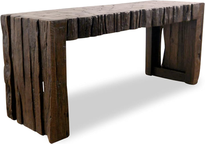 livasia Sitzbank Teakholzbank Holzbank, Beistelltisch (Handarbeit) (90x31cm), 90x31cm