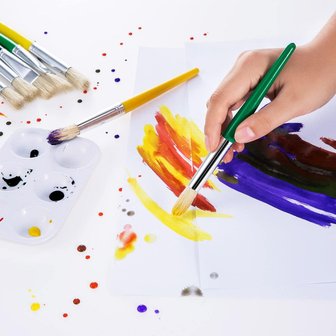50 Stück weisse Kunststoff-Farbpaletten, 6 Mulden, weiss, kleine rechteckige Aquarellpalette, Bastel