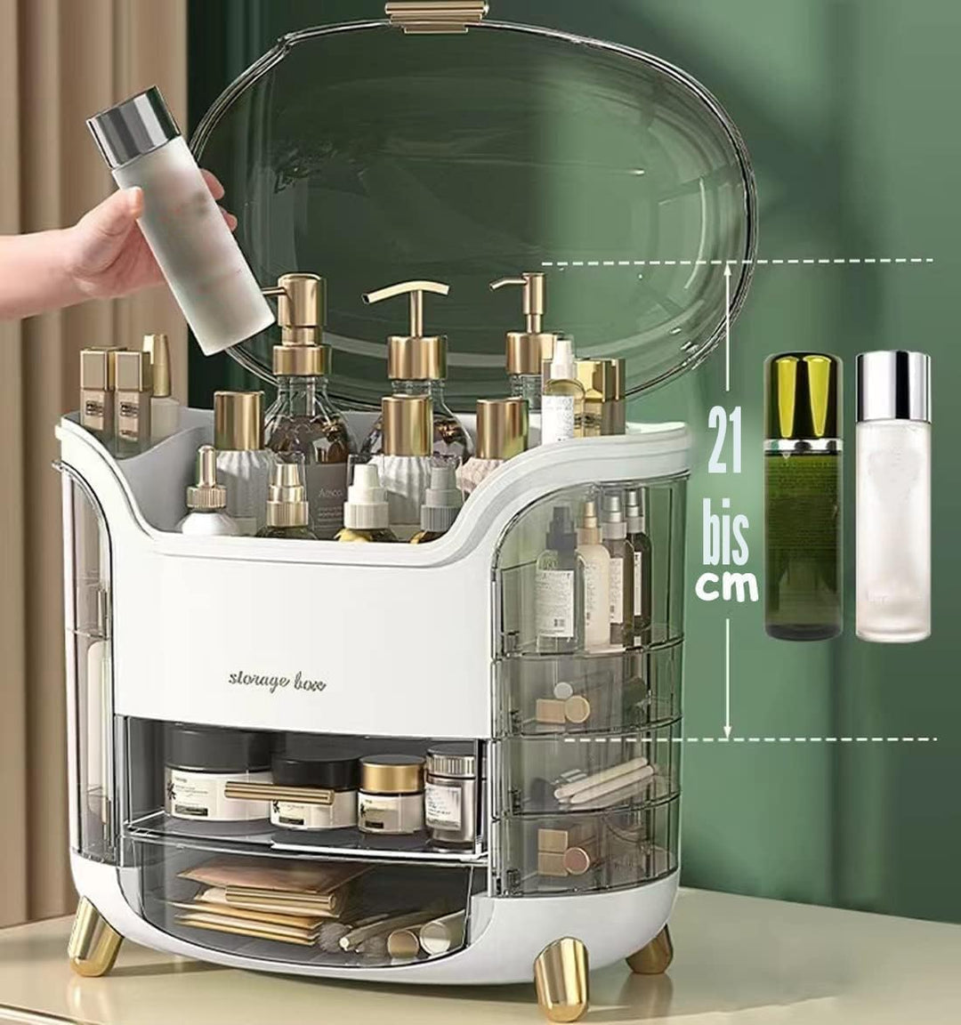 Kousee Schminktisch Organizer, Kosmetik Organizer mit Schubladen,Grosse Make-up Aufbewahrung & Skinc