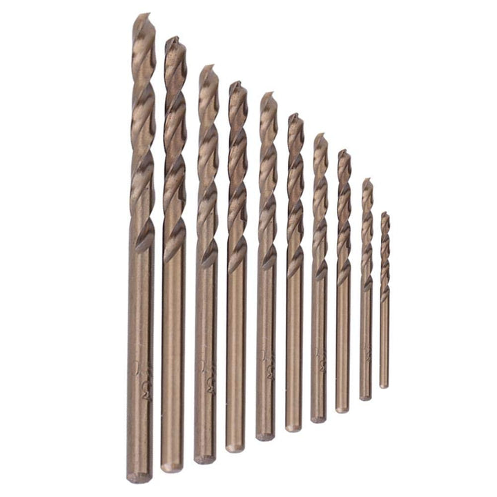 Spiralbohrer Set M35 HSS Kobalt-Bohrer 10er-Set 1–5 mm Bohrer zum Bohren in Edelstahl 1mm-5mm (Total
