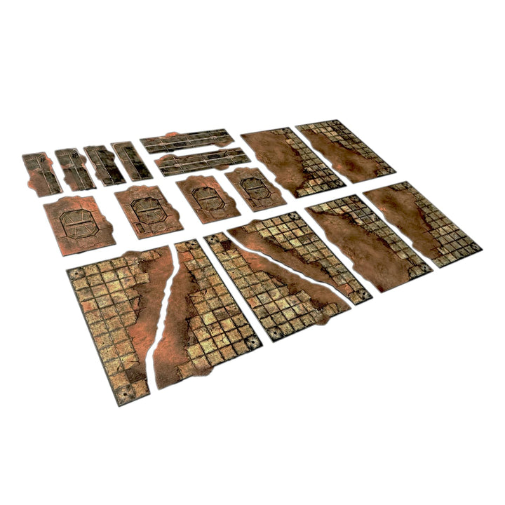 18pcs Footprints Terrain Bases for WH40K Tournament 11th Edition - Aus Kunstleder