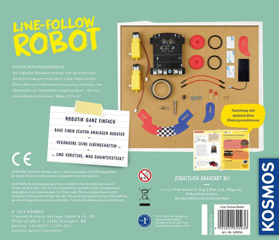 Kosmos 620936 Line-Follow Robot Eperimentierkasten für Kinder ab 10 Jahren, Experimentierkasten Tech