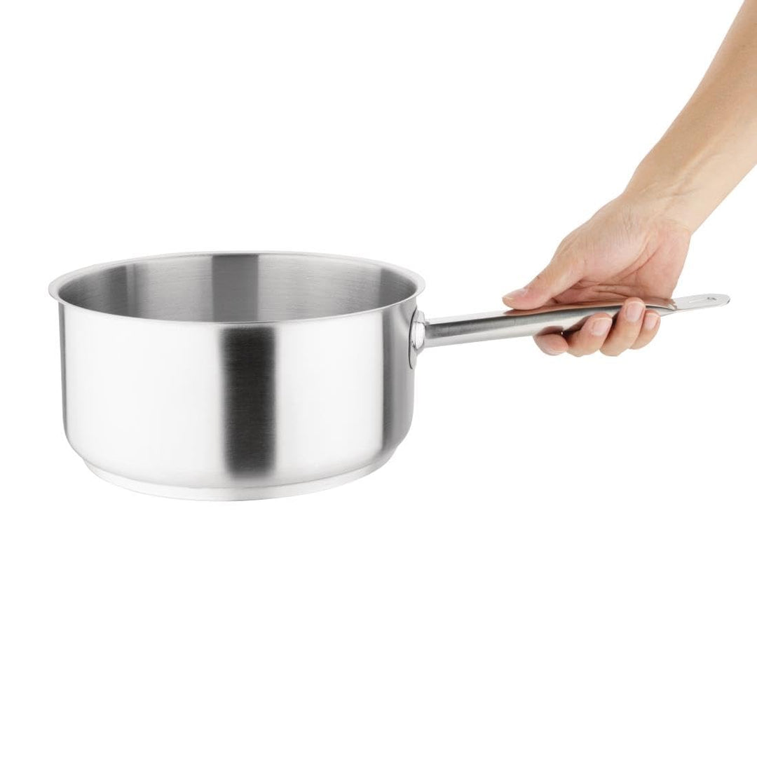 Vogue Edelstahl Stieltopf 5 Liter 110(d)mm x 240mm/9.5"(dia)., 110(d)mm x 240mm/9.5"(dia).