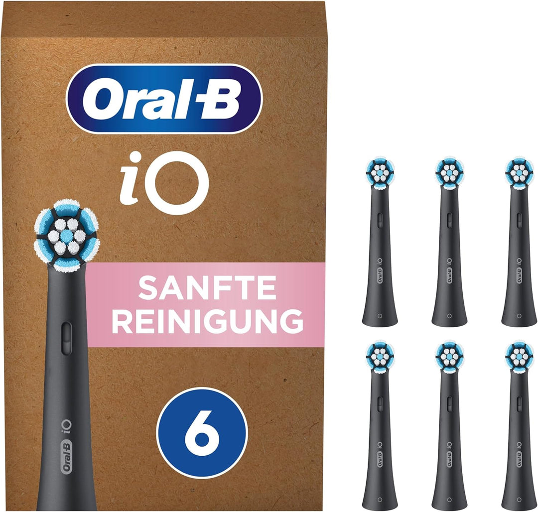 Oral-B iO Sanfte Reinigung Aufsteckbürsten für elektrische Zahnbürste, 6 Stück, sanfte Zahnreinigung