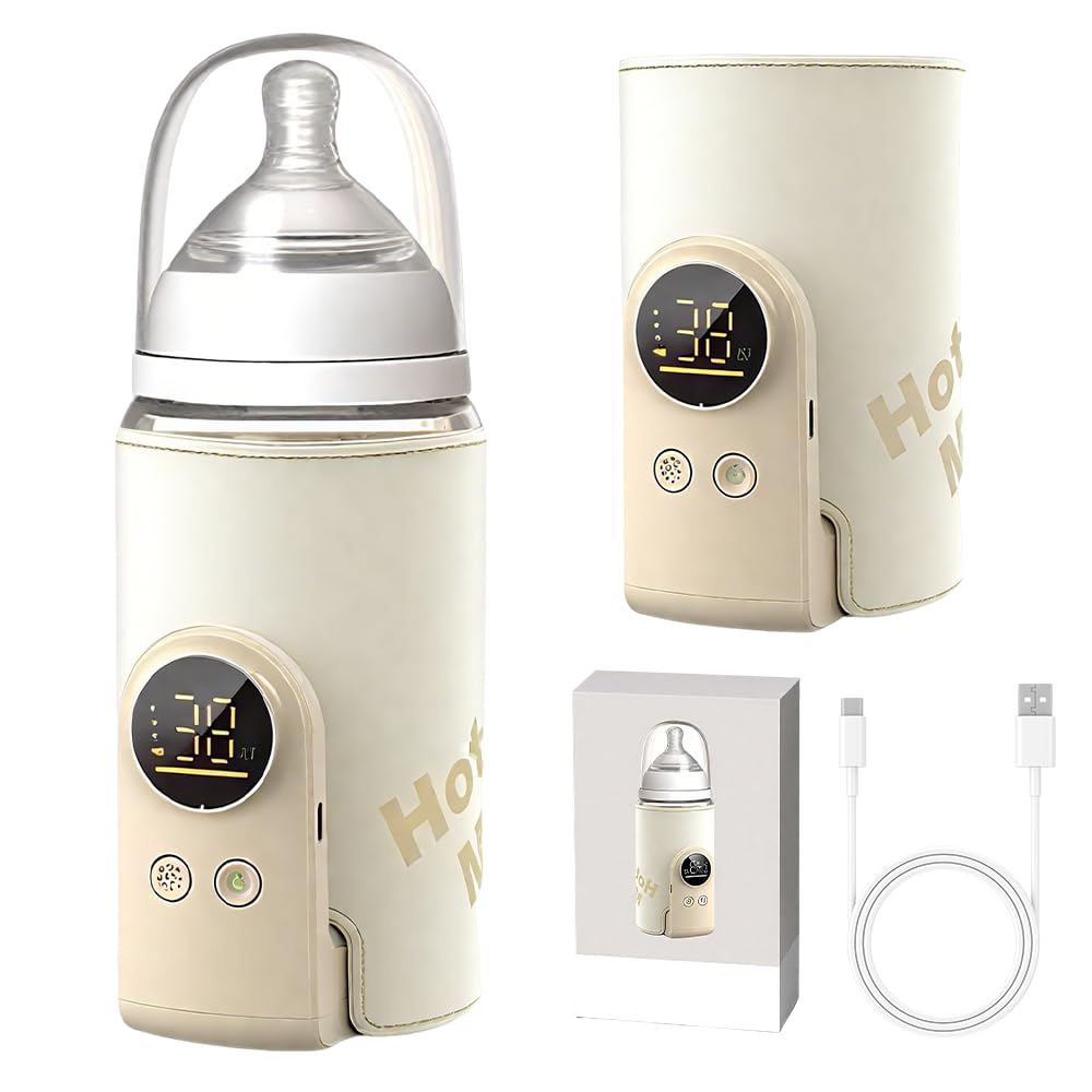Flaschenwärmer Baby Unterwegs, HOVCEH Tragbarer Flaschenwärmer Baby mit LCD-Display 6000mAh, Portabl