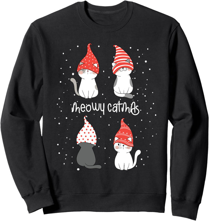 Katze Kätzchen Meowy Catmas Weichnachts Weihnachten Katzen Sweatshirt
