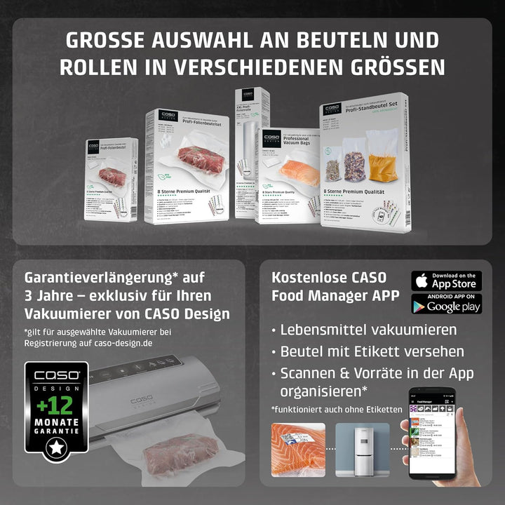 CASO VRH 800 Advanced Pro Vakuumierer – Flüssigkeiten vakuumieren, 20 l/min Doppelkolbenpumpe, -0,9