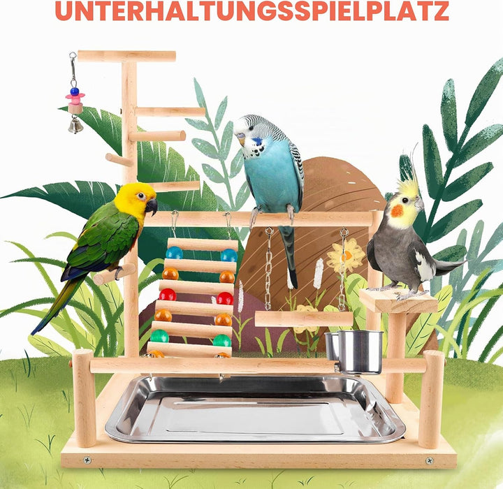 Vogelspielzeug, Papageienspielzeug, Wellensittich Spielzeug, Spielplatz Mit Feeder-Cup Spielzeug Lei