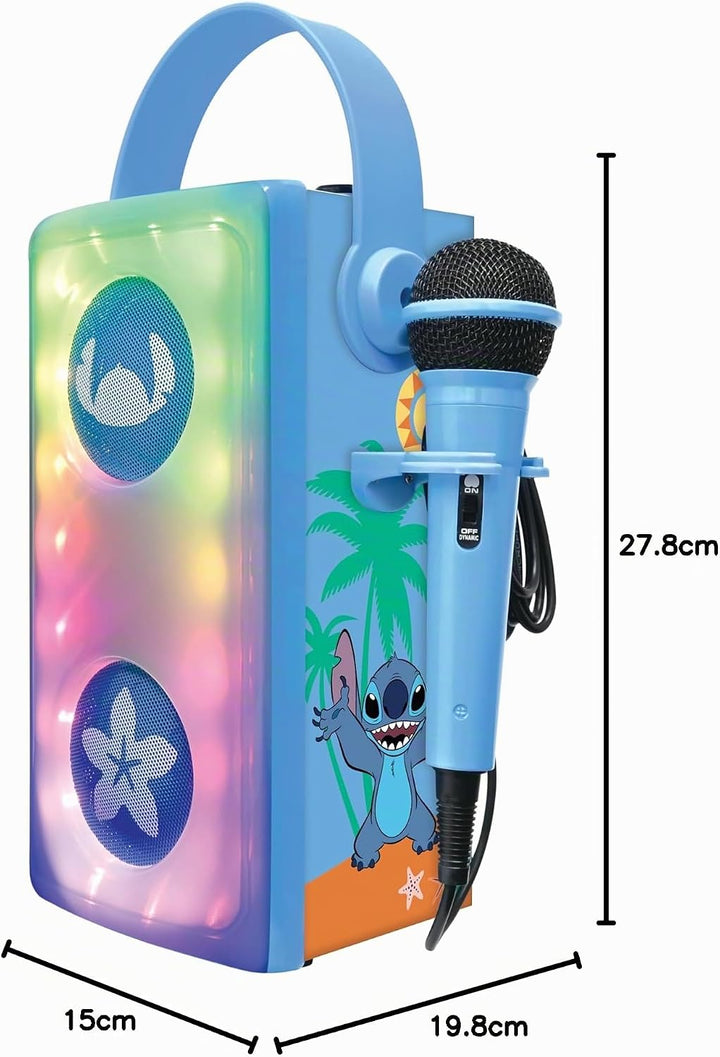 Lexibook, Disney Stitch, Leuchtender kabelloser Bluetooth®-Lautsprecher mit Mikrofon, Mehrfarbige Li