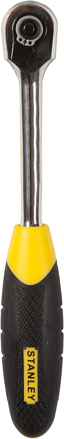 Stanley MicroTough Umschaltknarre (3/8 Zoll, 72 Zähne und 5° Einteilung, feststellbar, verchromt, Dy