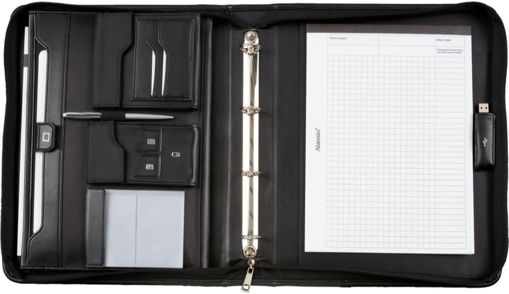 Alassio 30115 - Organisationsmappe SALERNO im DIN A4 Format, Businessmappe aus Lederimitat, Dokument