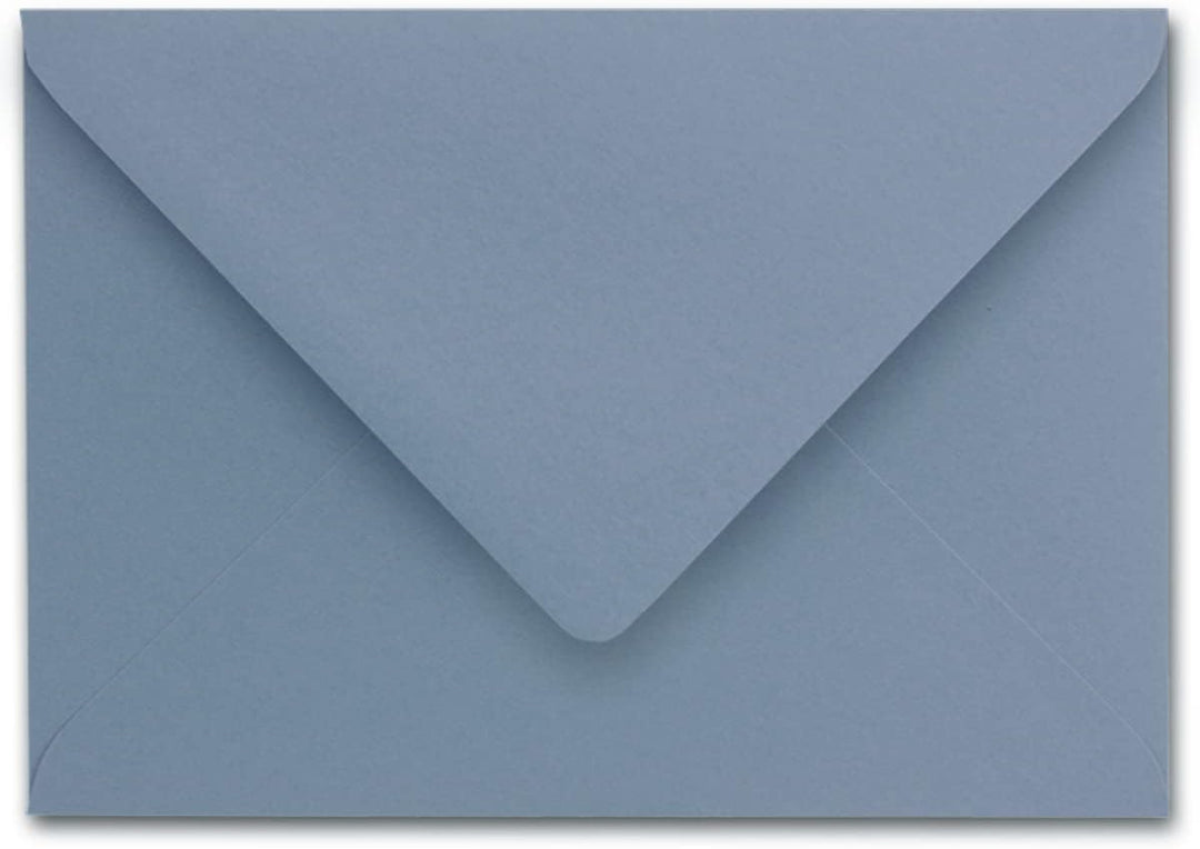 50 Briefumschläge Graublau (Blau) - DIN C6 - gefüttert mit weissem Seidenpapier - 100 g/m² - 11,4 x