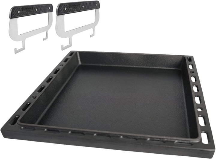 SANTOS einsetzbare Grillpfanne/Einsatzpfanne mit Griffen - Gusseisen Plancha - 37,7x42,8x4,6cm S-Ser