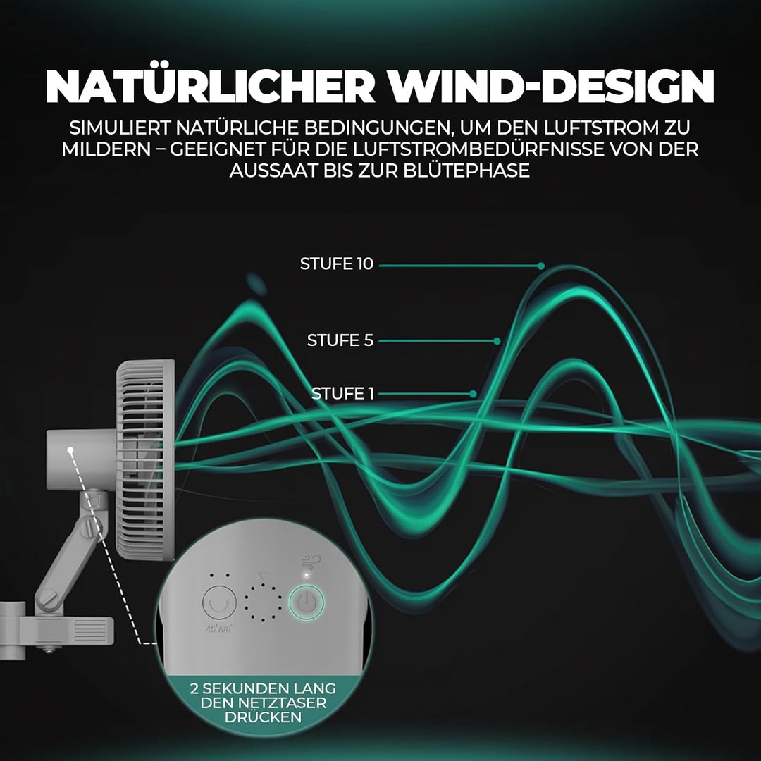 MARS HYDRO Grow Ventilator Oszillierend mit Clip 6-Zoll, 10 Windstufen 1PC, 1PC