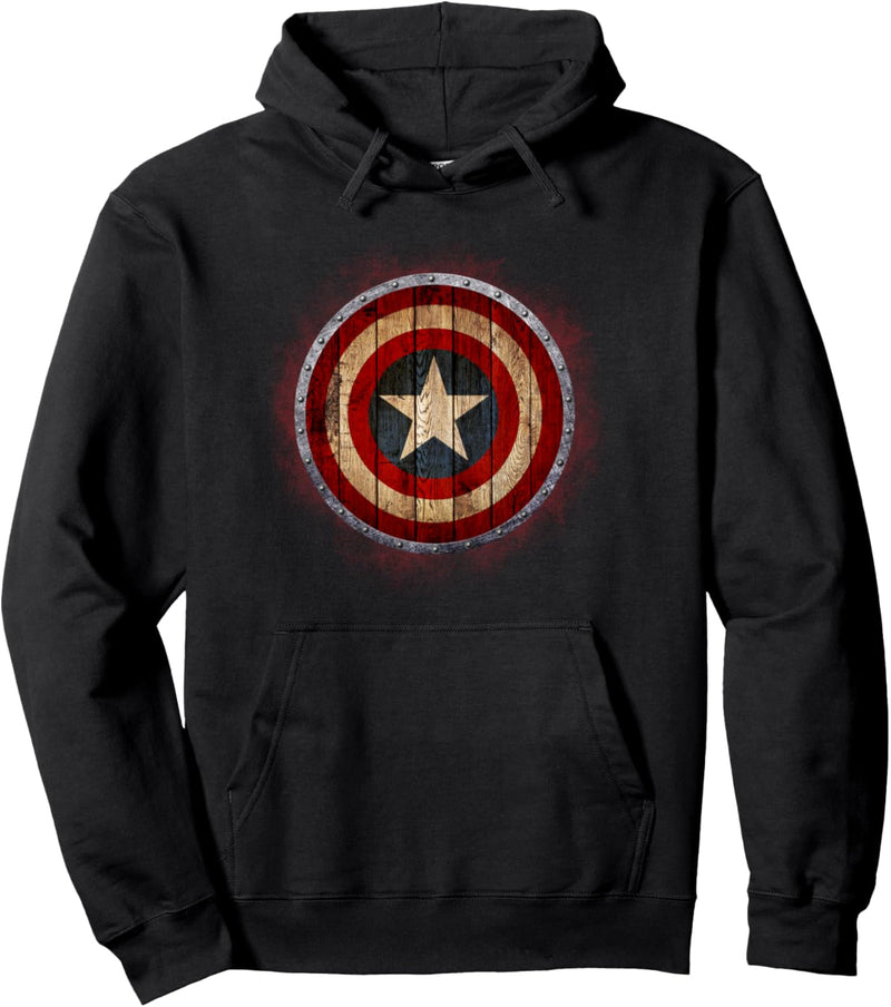 Marvel Comics Captain America Avenger Wood Painted Shield Pullover Hoodie