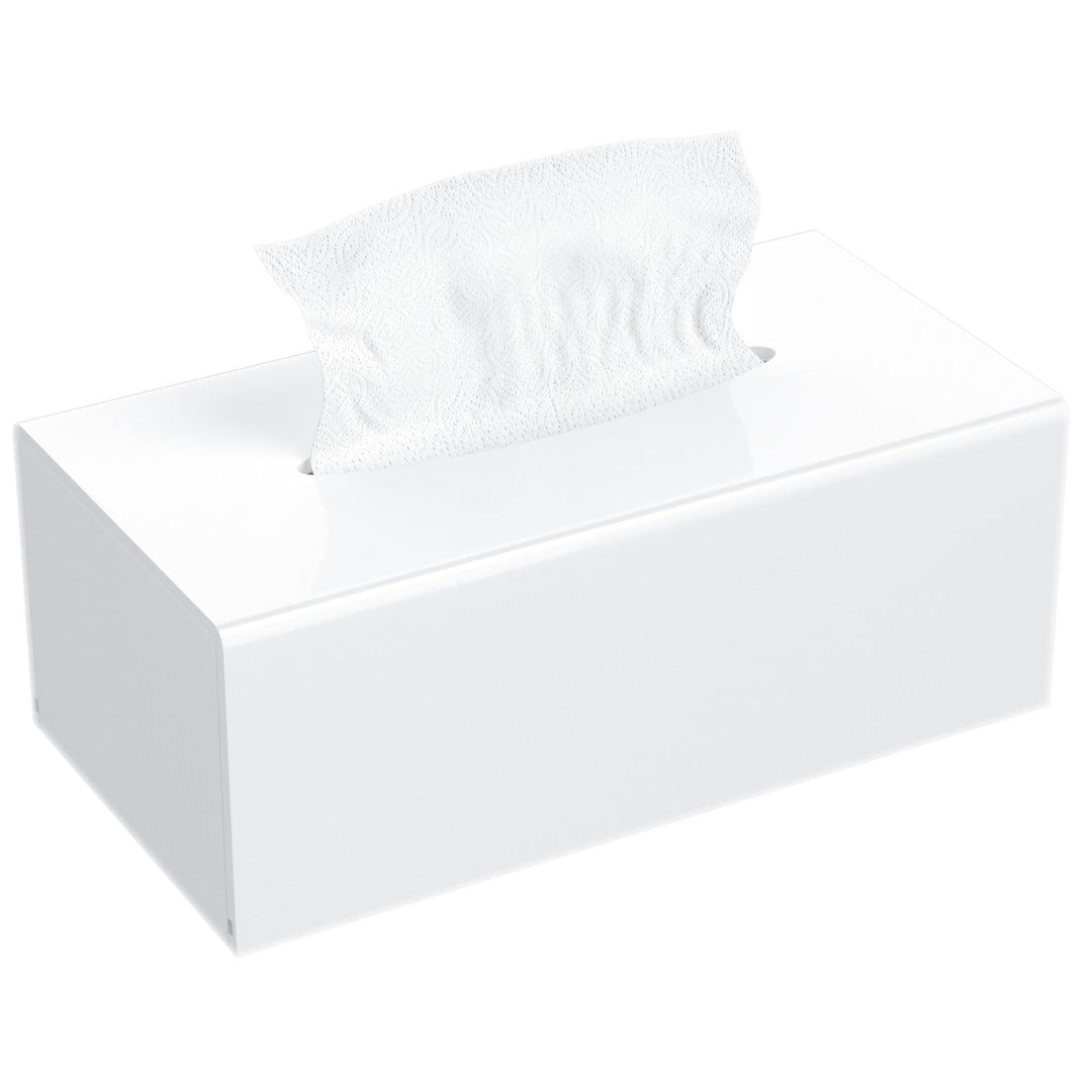 AITEE Acryl Kosmetiktücherbox: 25×13×9 cm Weiss Tücherbox mit Magnetabdeckung für Esszimmer Badezimm