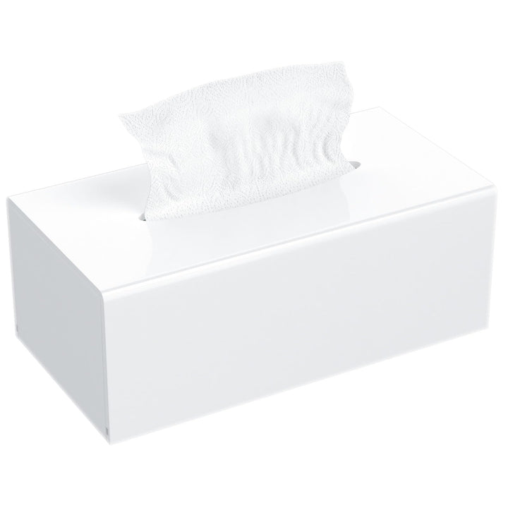 AITEE Acryl Kosmetiktücherbox: 25×13×9 cm Weiss Tücherbox mit Magnetabdeckung für Esszimmer Badezimm