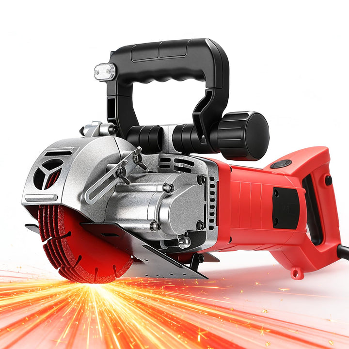 Mauernutfräse 4200W mit Laser & Softstart, Schlitzfräse Wandfräse 6500 U/min, Schnittbreite bis 42 m
