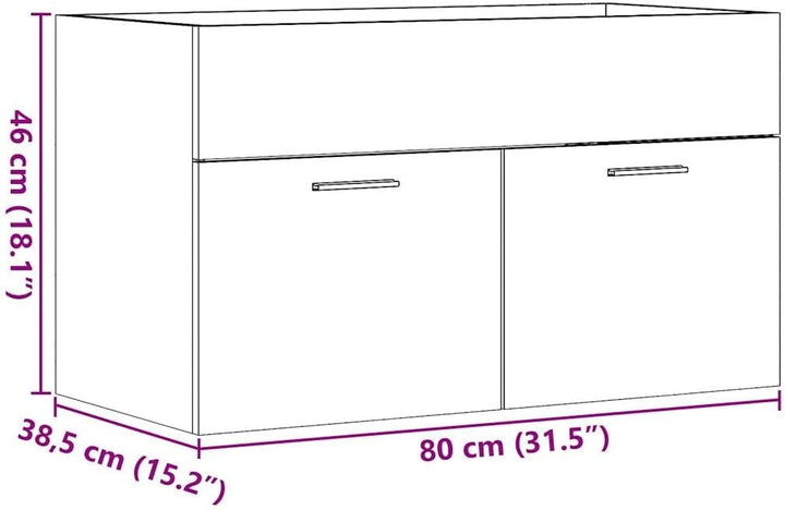 vidaXL Waschbeckenunterschrank Altholz-Optik 80x38,5x46 cm 80 x 38.5 x 46 cm Altholz, 80 x 38.5 x 46