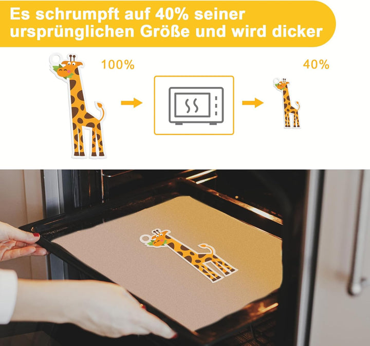 Sweelov 25 Stück Schrumpffolien Bedruckbar - A4 Transparent schrumpffolienplatten - Matt Schrumpfend