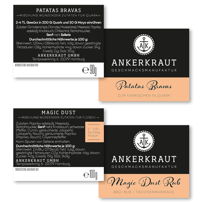 Ankerkraut Grill Set 4 Gewürze, das Starter-Set für leidenschaftliche Griller und Grillerinnen, Gesc