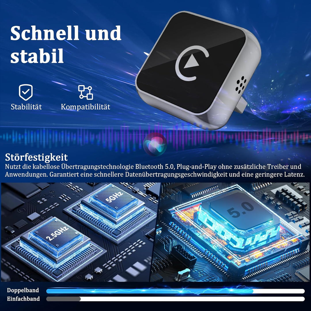 2 in 1 Carplay Wireless Adapter & Android Auto Adapter,USB-A/Typ-C Wired Auf Wireless Kompatibel Mit