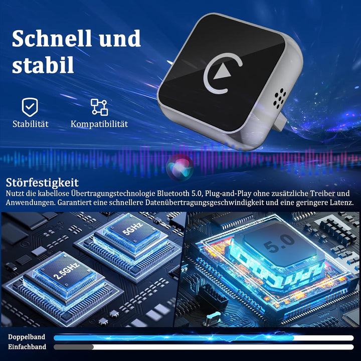 2 in 1 Carplay Wireless Adapter & Android Auto Adapter,USB-A/Typ-C Wired Auf Wireless Kompatibel Mit