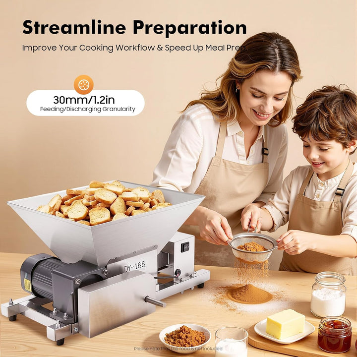 Obstmühle, 4L 60W Elektrische Obsthäcksler, 20Kg/H Edelstahl Fruchtmühle fur Früchten, Brot und Brau