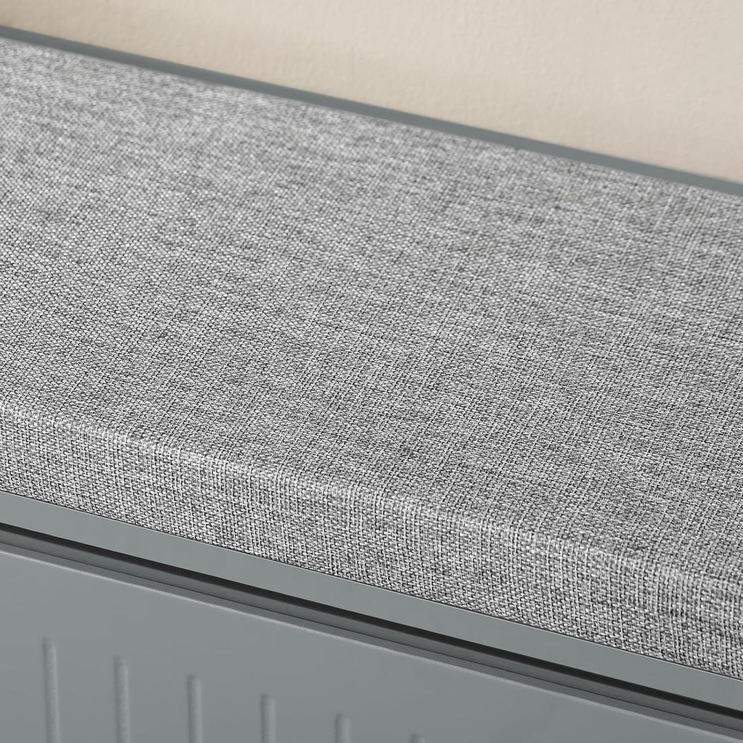 SoBuy Schuhschrank Schuhbank mit Sitzfläche, Schuhregal mit Stauraum, Klappe, Sitzkissen, bis 155 kg