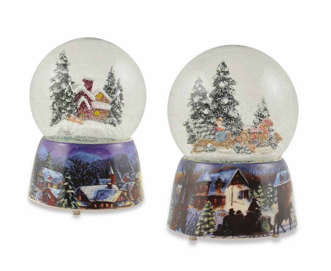 Riffelmacher Schneekugel Winterlandschaft mit Musik | 11x15 cm | Blau/Weiss | 2 Motive Sortiert | We