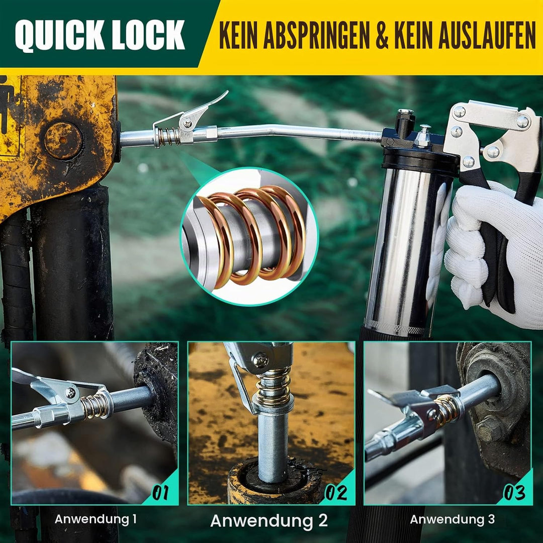 Saker Fettpressenkupplung, kompatibel mit allen Fettpressen, 0,3 cm NPT-Armaturen (geeignet für Durc