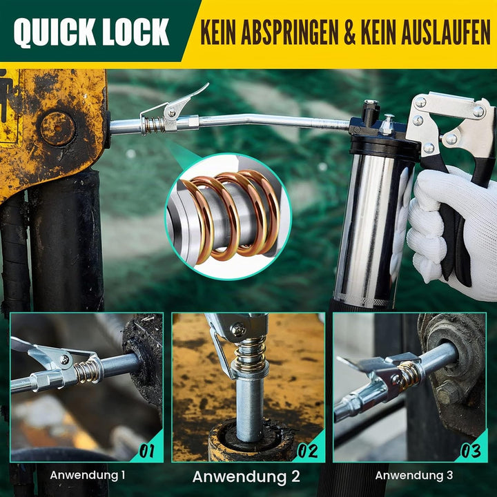 Saker Fettpressenkupplung, kompatibel mit allen Fettpressen, 0,3 cm NPT-Armaturen (geeignet für Durc